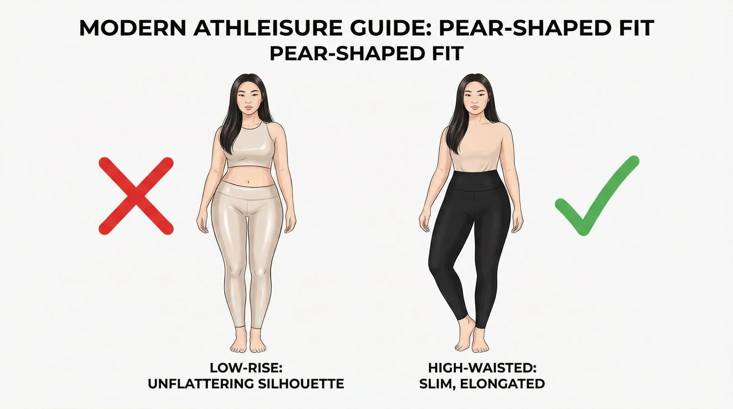 How to Choose Slimming Yoga Pants for a Pear-Shaped Body — A Styling Guide by 100%LIFE