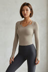FEEL ZERO Shoulder Cut-Out Long Sleeve Top