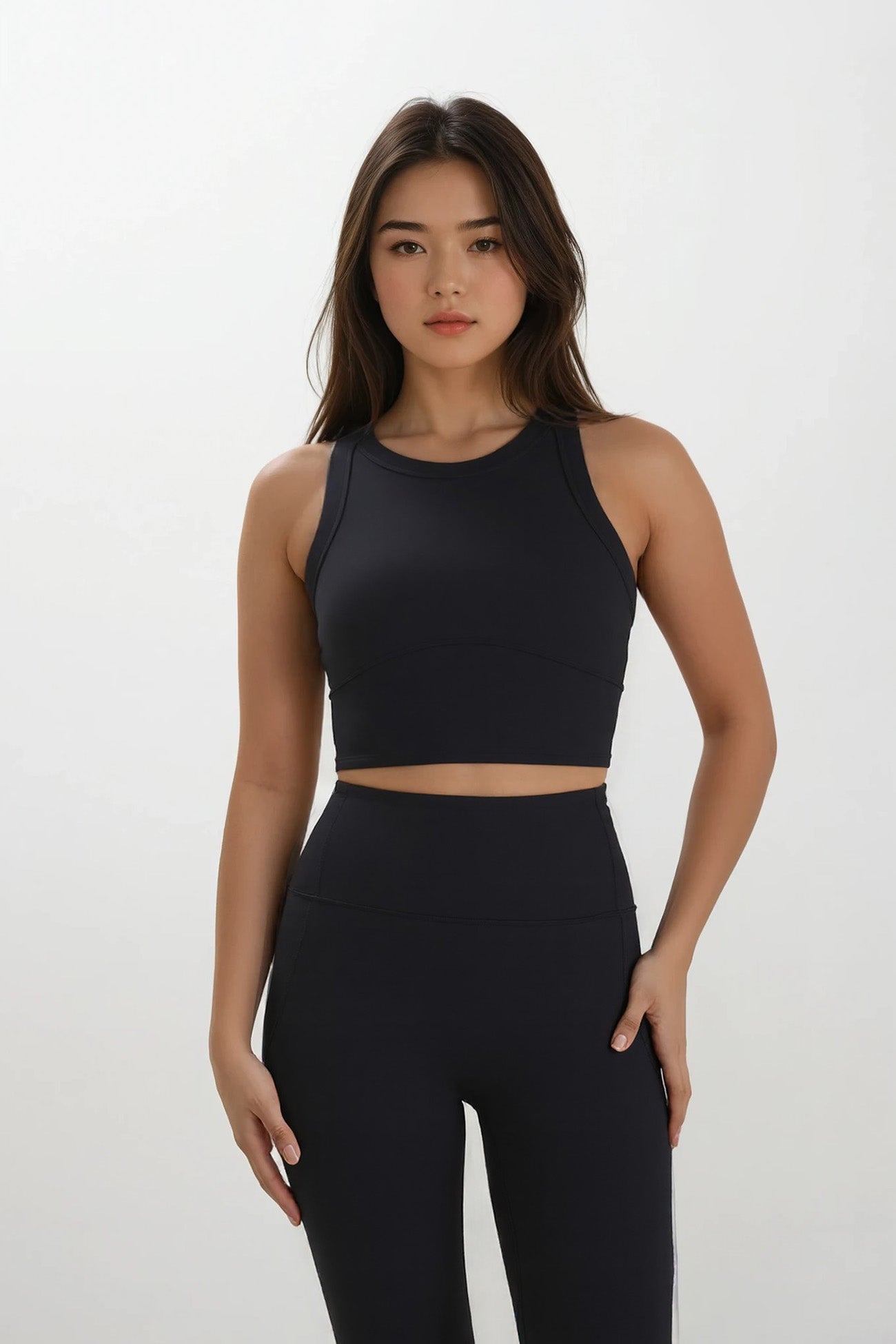 FEEL ZERO Racerback Crop Top - Bone white