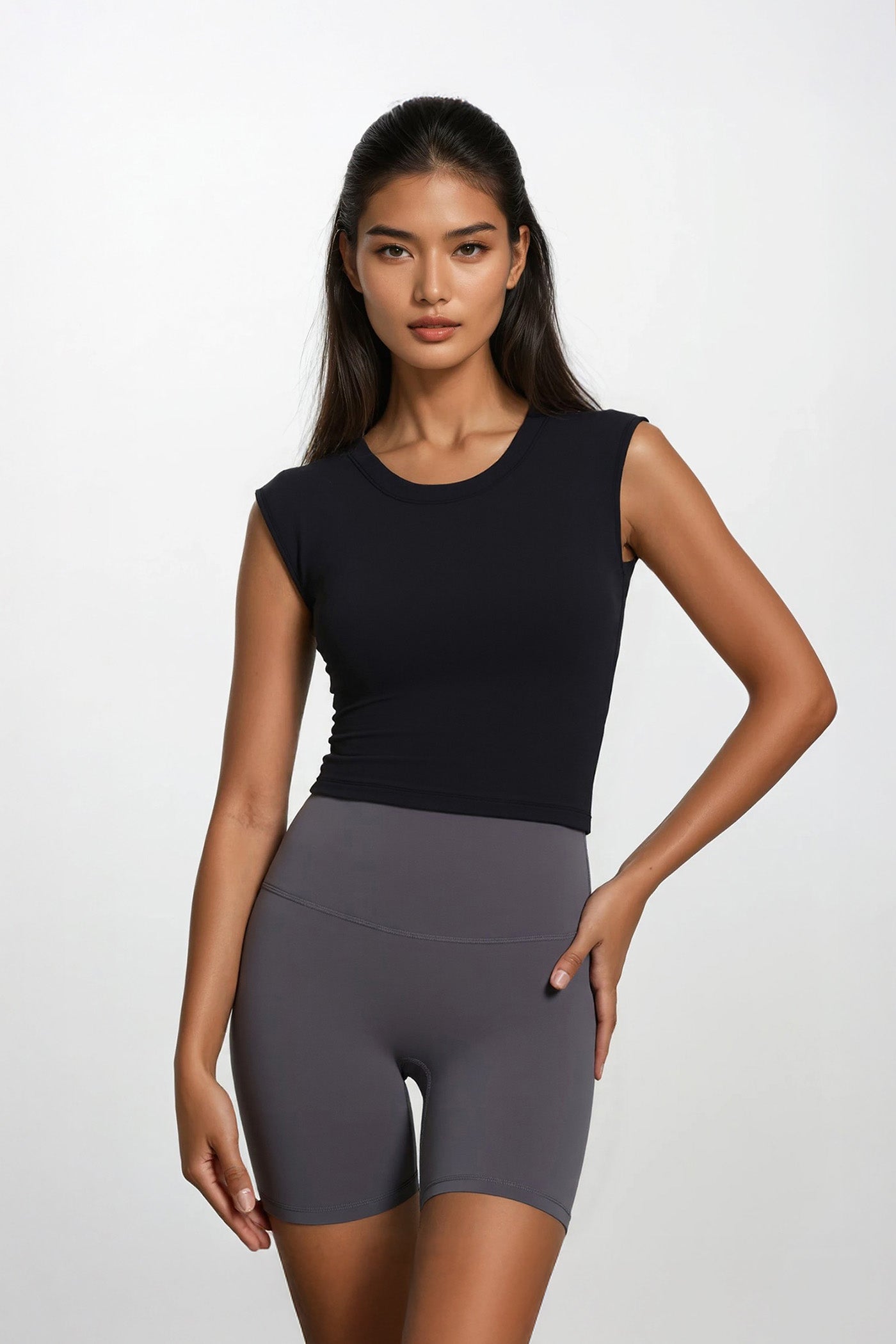 FEEL ZERO Twist Back Tank Top - Black
