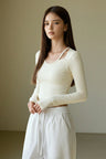 FEEL ZERO Shoulder Cut-Out Long Sleeve Top