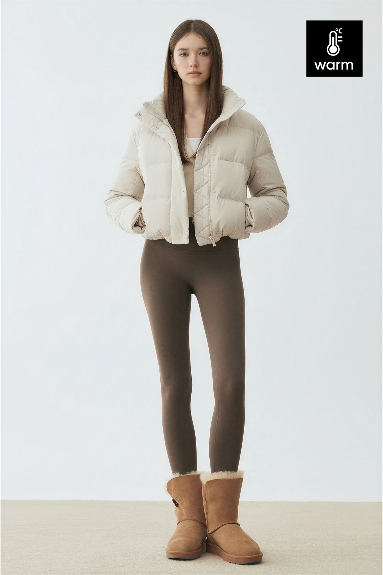 Model is 165cm and wears a size S